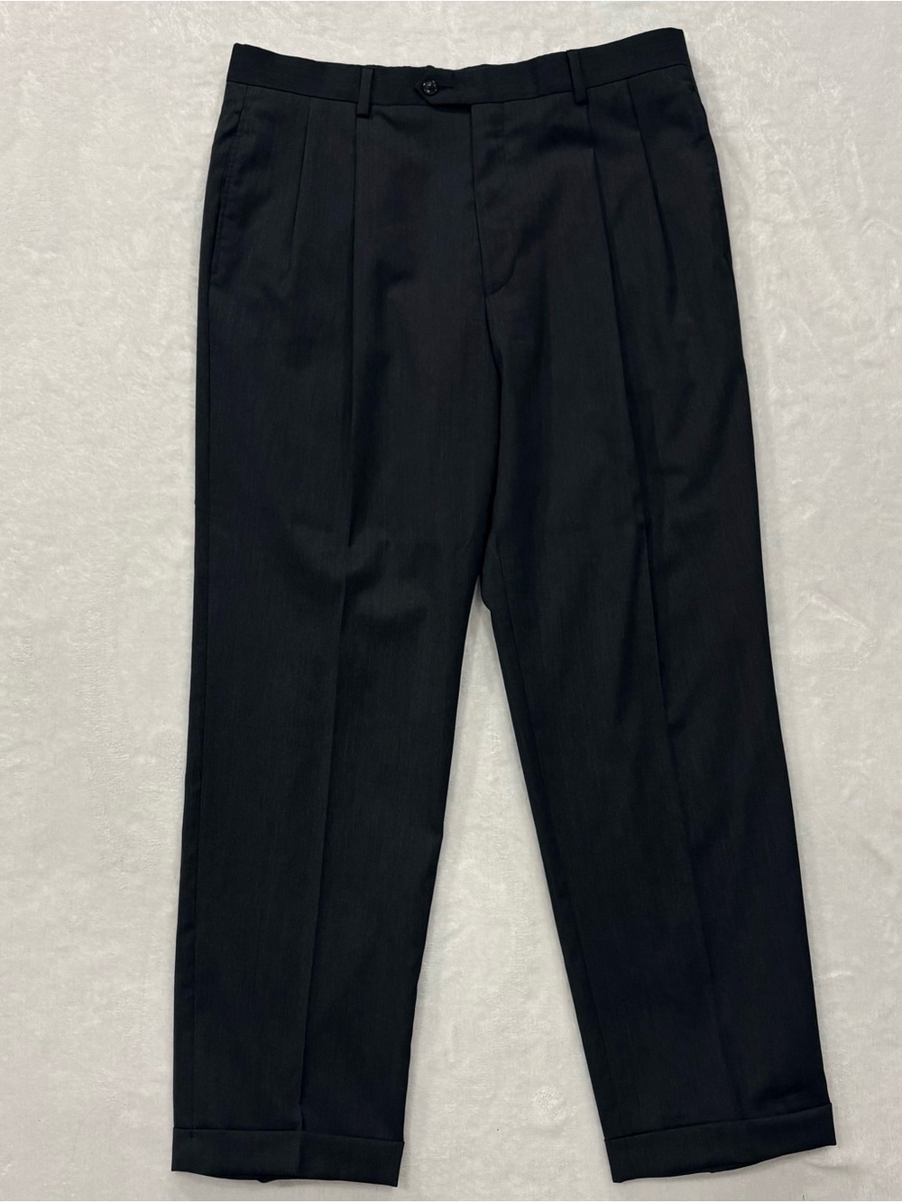 Jos. A. Bank Black Wool Straight Leg Pleated Dress Pants Men’s Size 36R